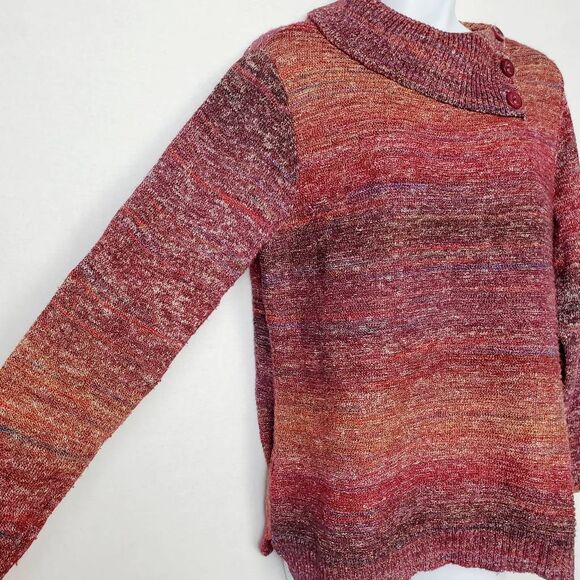 Christopher & Banks Marled Knit Cowl Neck Sweater M - Picture 3 of 7